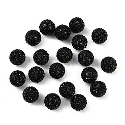 ガラスラインストーンチェコビーズ  内部のポリマークレイ  片穴丸ビーズ  280 _jet  pp11（1.7~1.8mm）  10mm  穴：1mm&nbsp;RB-E482-10mm-280