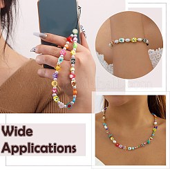 10色塗装ガラスビーズ5個  花を持つ列  ミックスカラー  13x13mm  穴：2~2.5mm  2個/カラー&nbsp;GLAA-CJ0002-88