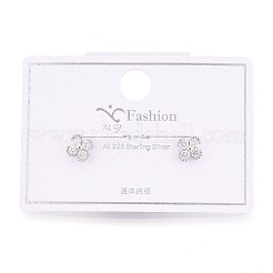 925 Sterling Silver Micro Pave Clear Cubic Zirconia Flower Stud Earrings&nbsp;STER-N016-86P