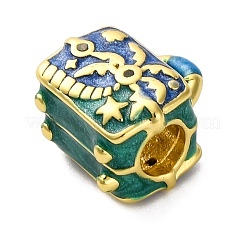 Rack Plating Brass Micro Pave Cubic Zirconia Beads with Enamel&nbsp;KK-Z081-12