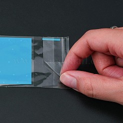 長方形のプラスチックセロハンバッグ  口紅包装用  水玉模様  ディープスカイブルー  13x5cm  一方的な厚さ：0.035mm  インナー対策：10x5のCM  約96~100個/袋&nbsp;OPC-F004-02C