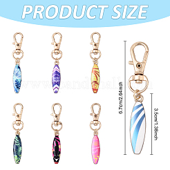 7Pcs Alloy Enamel Keychains&nbsp;HJEW-YW00213