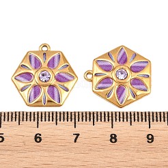 304 Stainless Steel Enamel & Rhinestone Pendants&nbsp;STAS-G398-26G-03