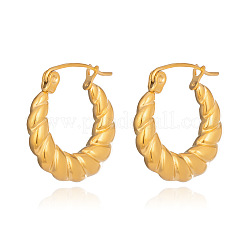 Vintage Hollow Twist 304 Stainless Steel Hoop Earrings&nbsp;WU2636