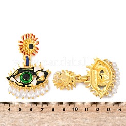 Alloy Enamel Evil Eye Dangle Stud Earrings&nbsp;EJEW-C144-01G