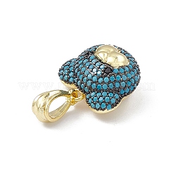 Brass Micro Pave Cubic Zirconia Pendants&nbsp;KK-P224-09EB-04
