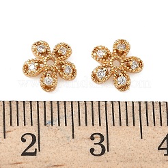 Brass Micro Pave Clear Cubic Zirconia Bead Caps&nbsp;KK-S350-08G