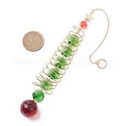 Glass Christmas Tree Hanging Suncatchers&nbsp;HJEW-JM04571