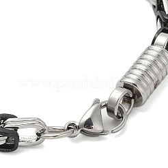 Grooved Column 304 Stainless Steel Byzantine Chain Bracelets for Men&nbsp;BJEW-B093-07BP