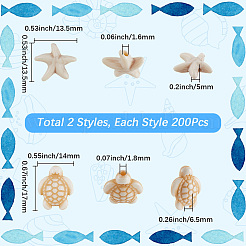 400Pcs 2 Styles Acrylic Imitation Turquoise Beads&nbsp;OACR-SC0002-25