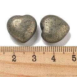 天然黄鉄鉱ビーズ  片穴  ハート  15.5x15.5x8mm  穴：1mm&nbsp;G-P531-A22-01