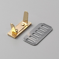 亜鉛合金バッグ装飾クラスプ  空白タグのスタンプ  シム付き  長方形  ライトゴールド  2.2x0.8x0.25cm&nbsp;PURS-WH0005-18LG