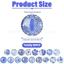 50Pcs Printed Glass Cabochons&nbsp;GGLA-YW0001-22