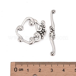 チベット風マンテル  カドミウムフリー＆ニッケルフリー＆鉛フリー  花  アンティークシルバー  39x26mm  穴：2mm&nbsp;LF1357Y-NF