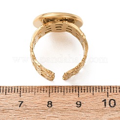 Woven Bezel 304 Stainless Steel Cuff Ring Components&nbsp;SA-CBAD8FA-01G-05