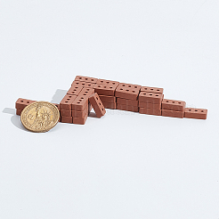 アルギルディスプレイデコレーション  れんが  ドールハウス マイクロ風景装飾アクセサリー  キャメル  16x8x4.5mm  穴：2mm&nbsp;DJEW-WH0042-94A