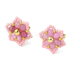 Natural Malaysia Jade Stud Earrings&nbsp;EJEW-MZ00742