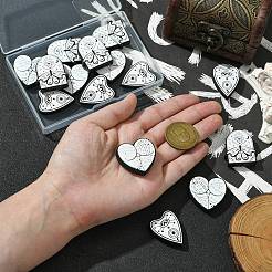 15個 3スタイル 食品グレード ゴシックテーマ シリコンフォーカルビーズ  混合図形  29~30x23.5~30x7~8mm  穴：2mm  5個/スタイル&nbsp;SIL-CJ0001-88