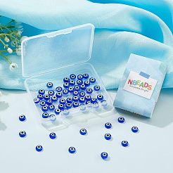 60Pcs Handmade Lampwork Evil Eye Cabochons&nbsp;LAMP-NB0001-59