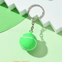 プラスチックキーホルダー  鉄パーツ  テニス  7.5cm  ペンダント：32mm&nbsp;KEYC-YW00042-04