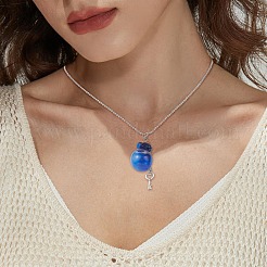 4Pcs 4 Color Lucky Bag Shape Glass Cork Bottles Pendant Necklaces Set&nbsp;NJEW-TA00067