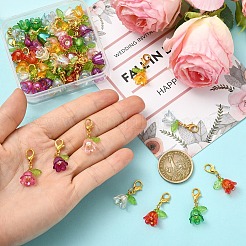 48Pcs 8 Colors Acrylic Pendant Decorations&nbsp;HJEW-YW00190