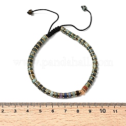 Natural African Turquoise(Jasper) & Non-magnetic Hematite Beaded Adjustable Bracelets for Unisex&nbsp;BJEW-K251-09W