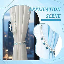 2Pcs Synthetic Turquoise Curtain Tiebacks Clips&nbsp;HJEW-PH02528