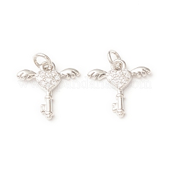 Brass Micro Pave Cubic Zirconia Charms&nbsp;KK-C018-02P