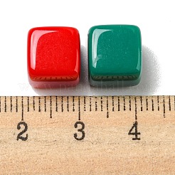 不透明なアクリルビーズ  キューブ  ミックスカラー  9.5x9.5x9.5mm  穴：4mm  約400個/500g&nbsp;X-PACR-C006-19