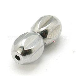 真鍮製ネジ式クラスプ  ピーナッツ  プラチナ  11x5mm  穴：0.5mm&nbsp;KK-E365-P
