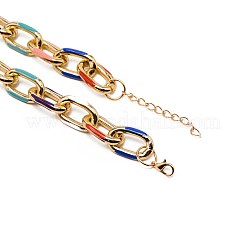 Colorful Aluminum Enamel Cable Chain Necklace for Women&nbsp;NJEW-TAC0001-006