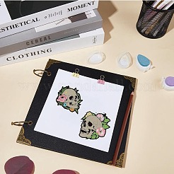 プラスチックスタンプ  DIYスクラップブッキング用  装飾的なフォトアルバム  カード作り  スタンプシート  スカル  160x110mm&nbsp;DIY-WH20018-0040