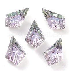エンボスガラスラインストーンペンダント  多面カット  凧  ミックスカラー  19x12x5.5mm  穴：1.2mm&nbsp;GLAA-J101-01B