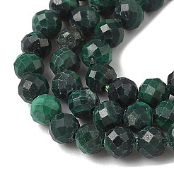天然石マラカイトビーズ連売り  ラウンド  3~3.5mm  穴：0.6mm  約126~127個/連  15.28''（38.8cm）〜15.35''（39cm）&nbsp;G-D306-A02-3mm-A