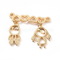 Rack Plating Brass Connector Charms&nbsp;KK-C240-01G
