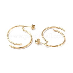 女性用304ステンレススチールダングルスタッドピアス  18KGP本金メッキ  38.5x1.5mm&nbsp;EJEW-Q781-12G