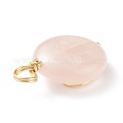 Natural Rose Quartz Gemstone Pendants&nbsp;PALLOY-JF01751-05