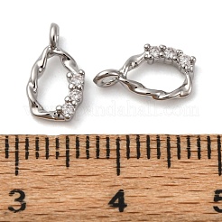Brass Micro Pave Cubic Zirconia Pendants&nbsp;KK-P308-48P