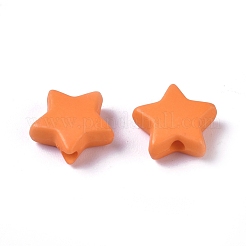 不透明なアクリルビーズ  スター  ダークオレンジ  9.5x9.5x3.5mm  穴：0.5mm&nbsp;SACR-WH0002-07F