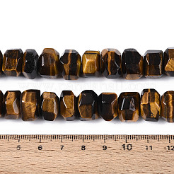 天然石タイガーアイビーズ連売り  ファセットロンデル  12~16x12~16x7~12mm  穴：0.9~1.2mm  約39~44個/連  15.16~15.75インチ（38.5~40cm）&nbsp;G-N347-17A-02