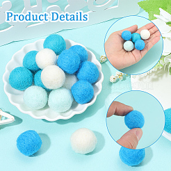 ウールフェルトボール40色4個  ポンポンボール  DIY装飾用アクセサリー  ブルー  20mm  10個/カラー&nbsp;DIY-SC0029-40E