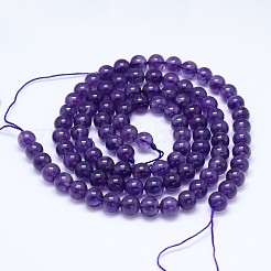Natural Amethyst Round Bead Strands&nbsp;G-M212-12mm-02B