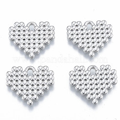 変色しない304ステンレススチールペンダント  ハート  ステンレス鋼色  18x20x1.5mm  穴：2mm&nbsp;LS-STAS-N098-190P