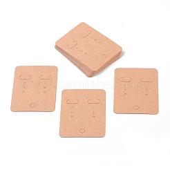 紙のピアスディスプレイカード  長方形  ゴールデンロッド  67x50mm&nbsp;X-EDIS-ZX001
