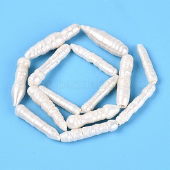 Natural Baroque Stick Pearl Keshi Pearl Beads Strands&nbsp;PEAR-N021-20