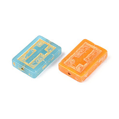Rectangle with Cross Glass Beads&nbsp;GLAA-T025-72M