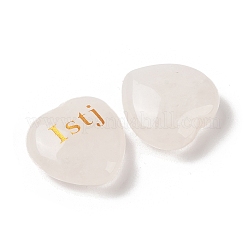 天然水晶ハート彫刻MBTIフィギュア彫像ホームオフィスデスク装飾用  単語 istj  30x30x12.5~13mm&nbsp;X1-G-K353-05A