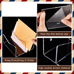 2列アクリル壁掛けメールディスプレイスタンド  透明  15x13.5x10cm&nbsp;DIY-WH0430-738