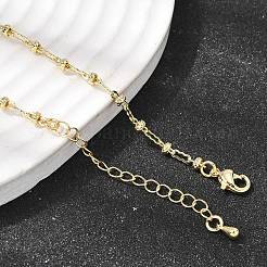 Brass Wavy Oval Link Necklaces for Women&nbsp;NJEW-F366-03A